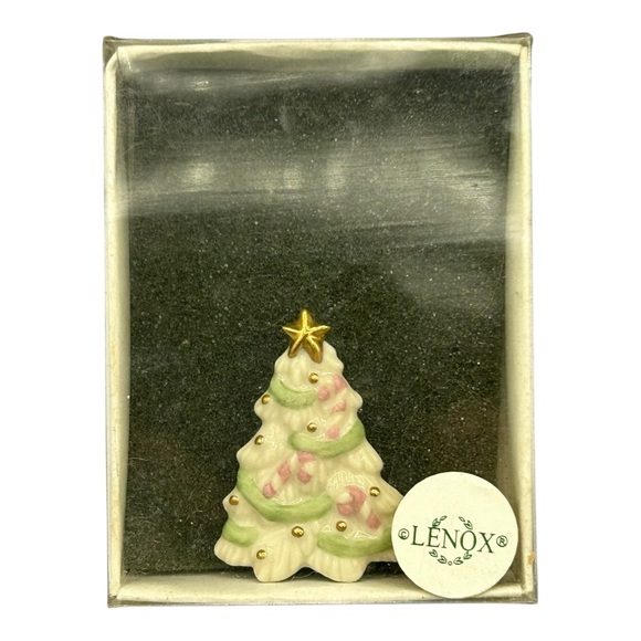 Lenox Porcelain Christmas Tree Brooch w/ Box - Picture 5 of 12